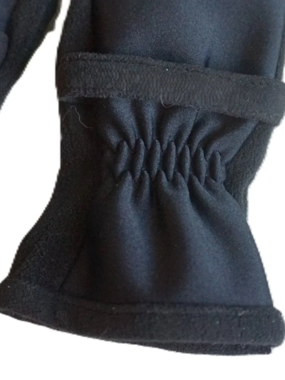 Isotoner Black Fingerless Convertible Mittens Thermal Fleece Gloves Women’s OSFM - Picture 5 of 10